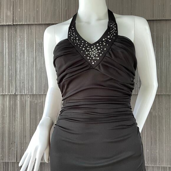 🔥NWT ($78) Trixxi Y2K Halter Diamond Accent Mermaid Dress Prom Evening Party S - Picture 2 of 16